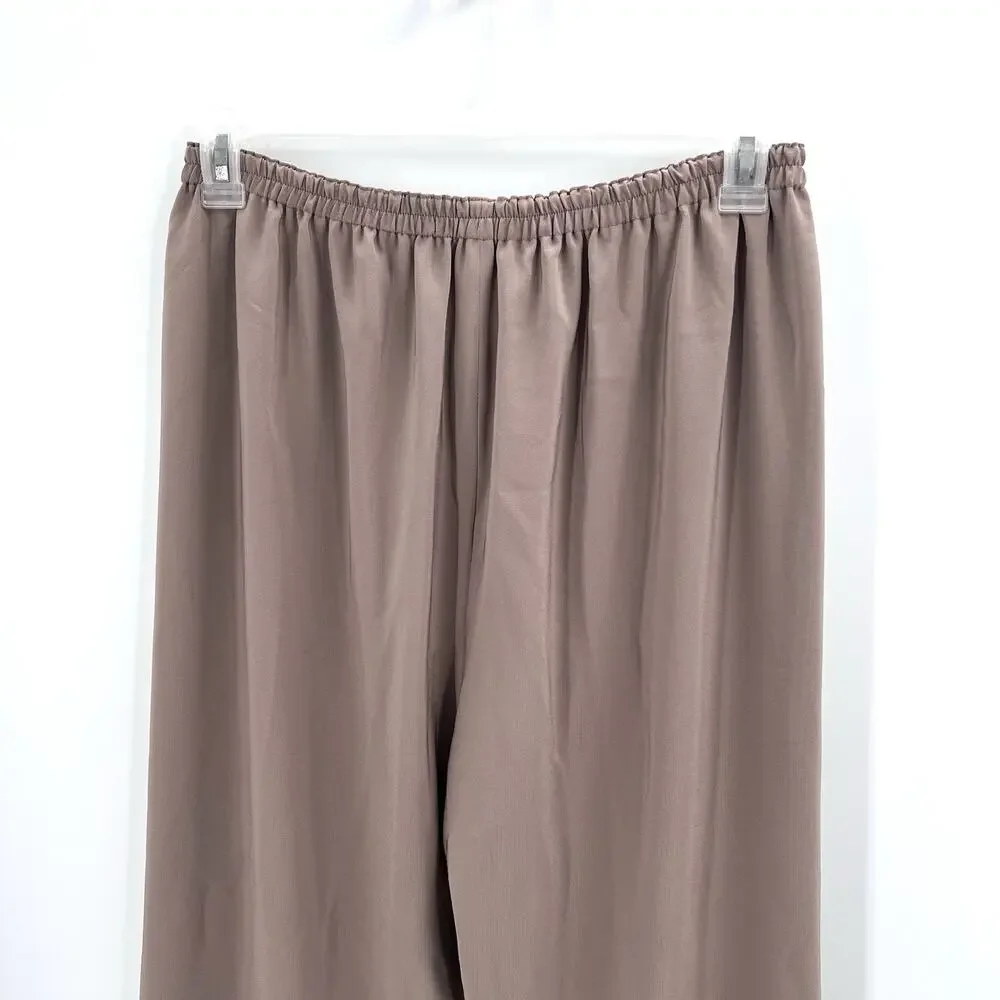 Mack & Mack Brown Magic Fabric Slinky Knit Pull On Slacks Dress Pants Womens XL - Picture 2 of 5